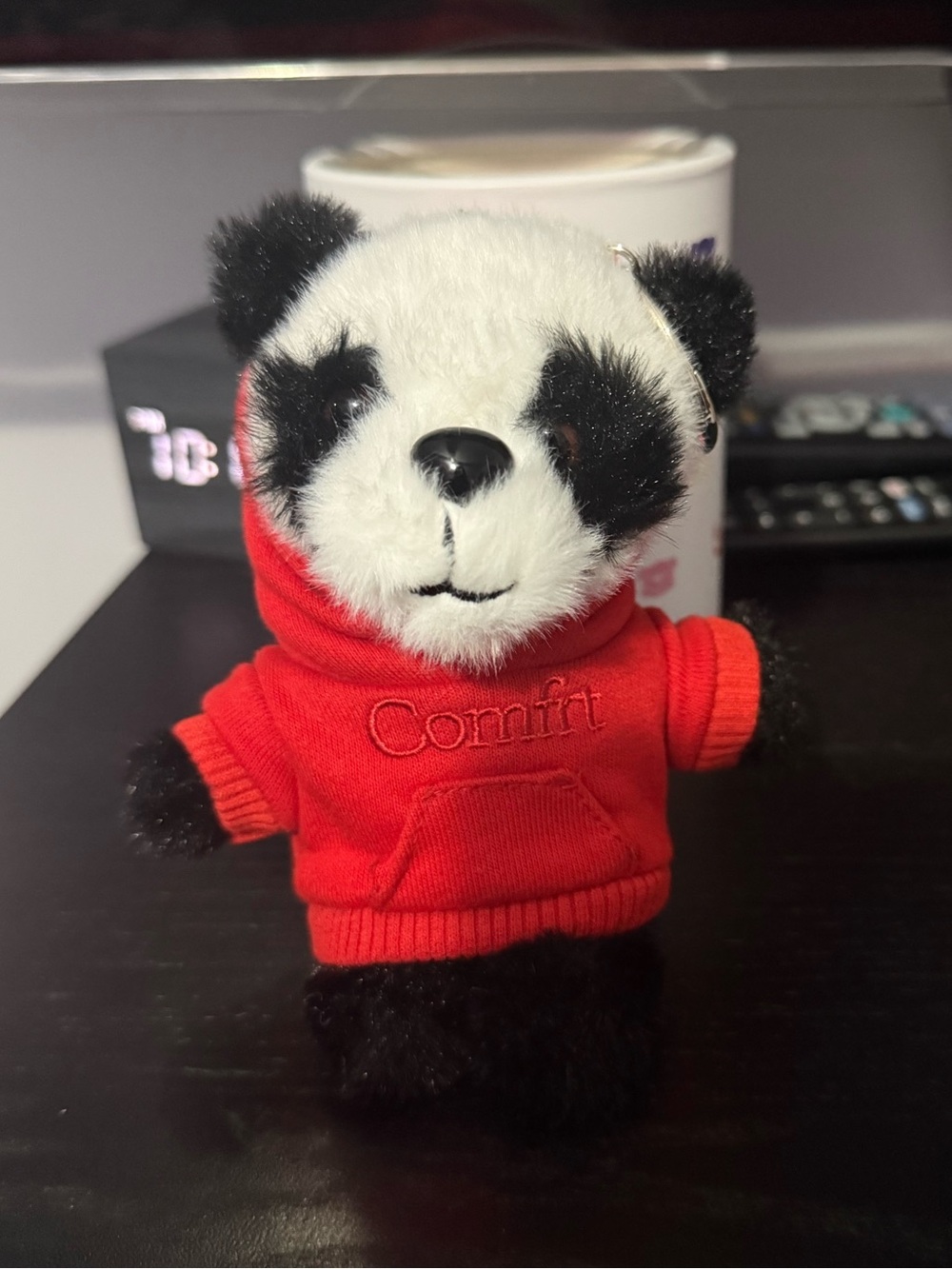 Comfrt Panda Bear Keychain with crimson hoodie EXCLUSIVE